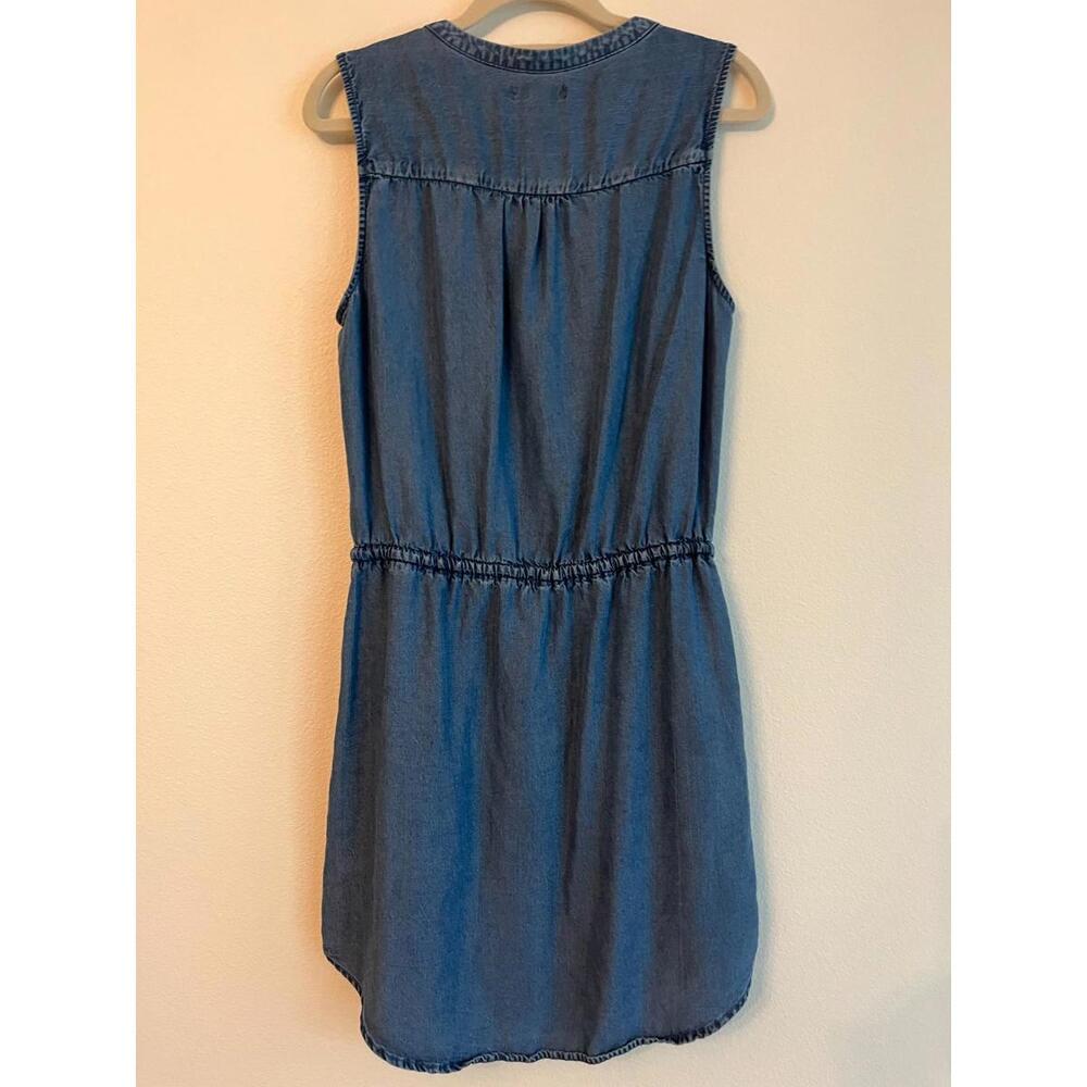 Retro Gap Sleeveless Denim Dress knee length drawstring waist S - Picture 2 of 5